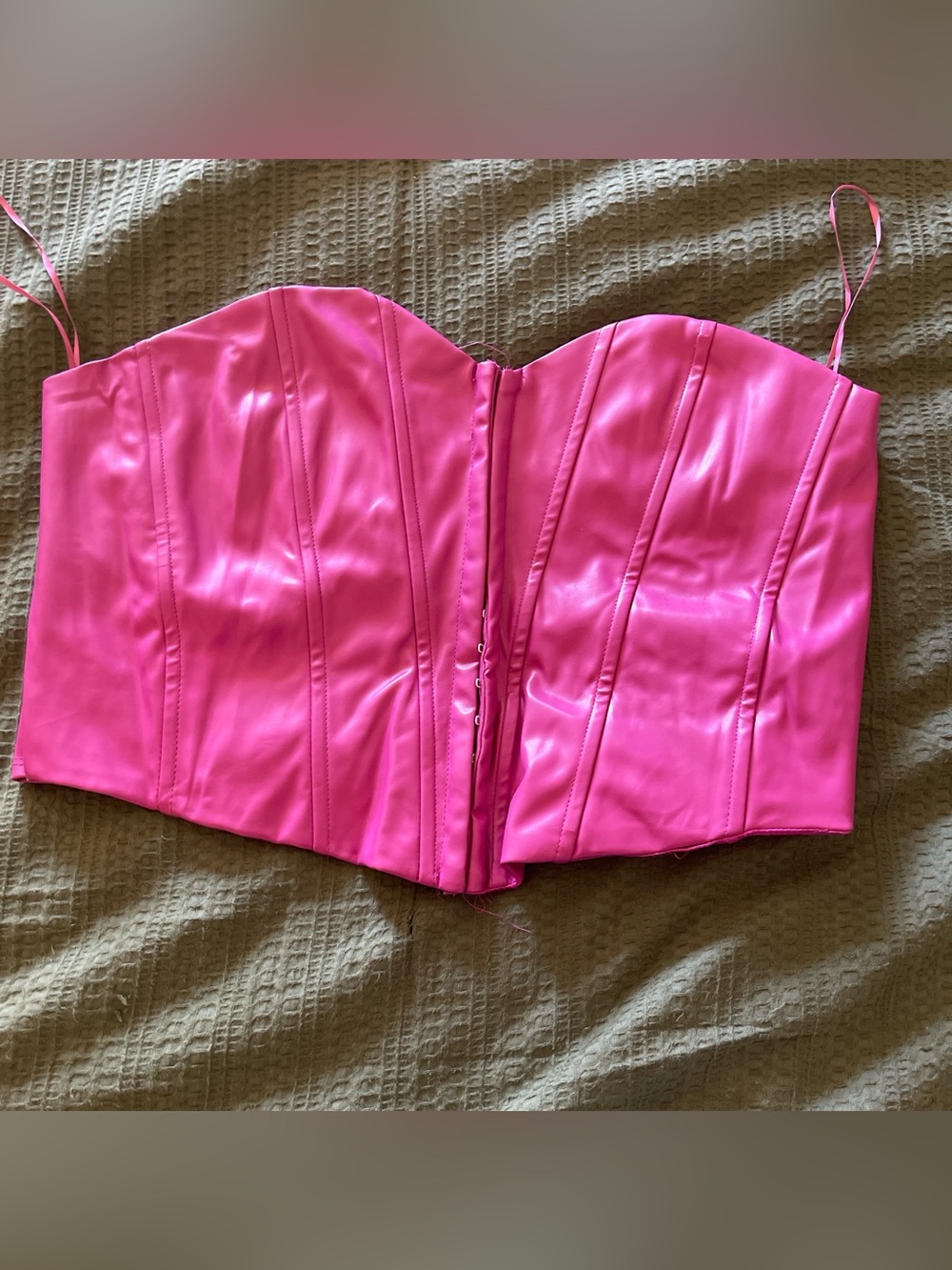 Fashion Nova Hot Magenta Strapless Corset Top